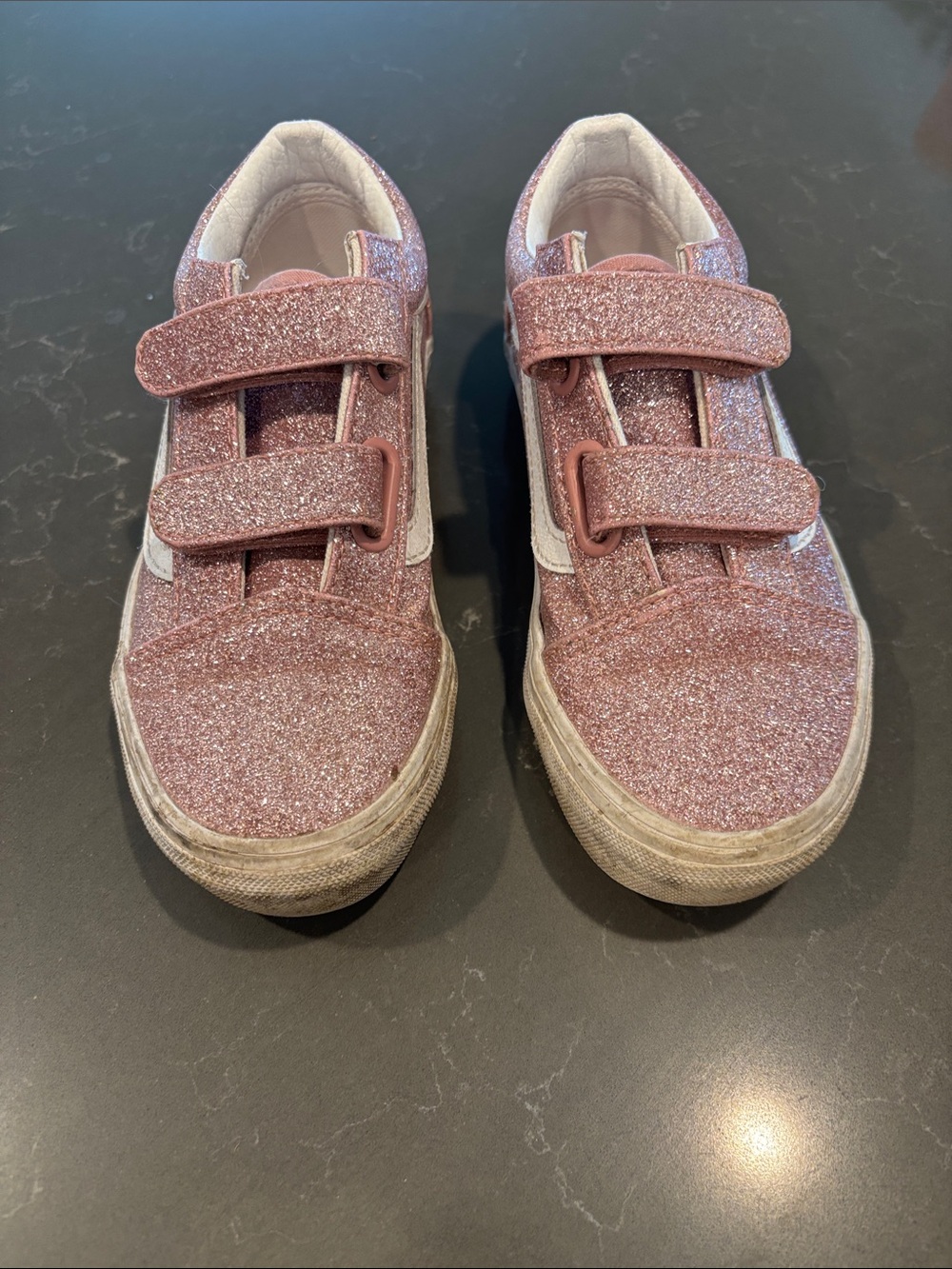 Vans Kids Glitter Velcro Sneakers - Rose Pink